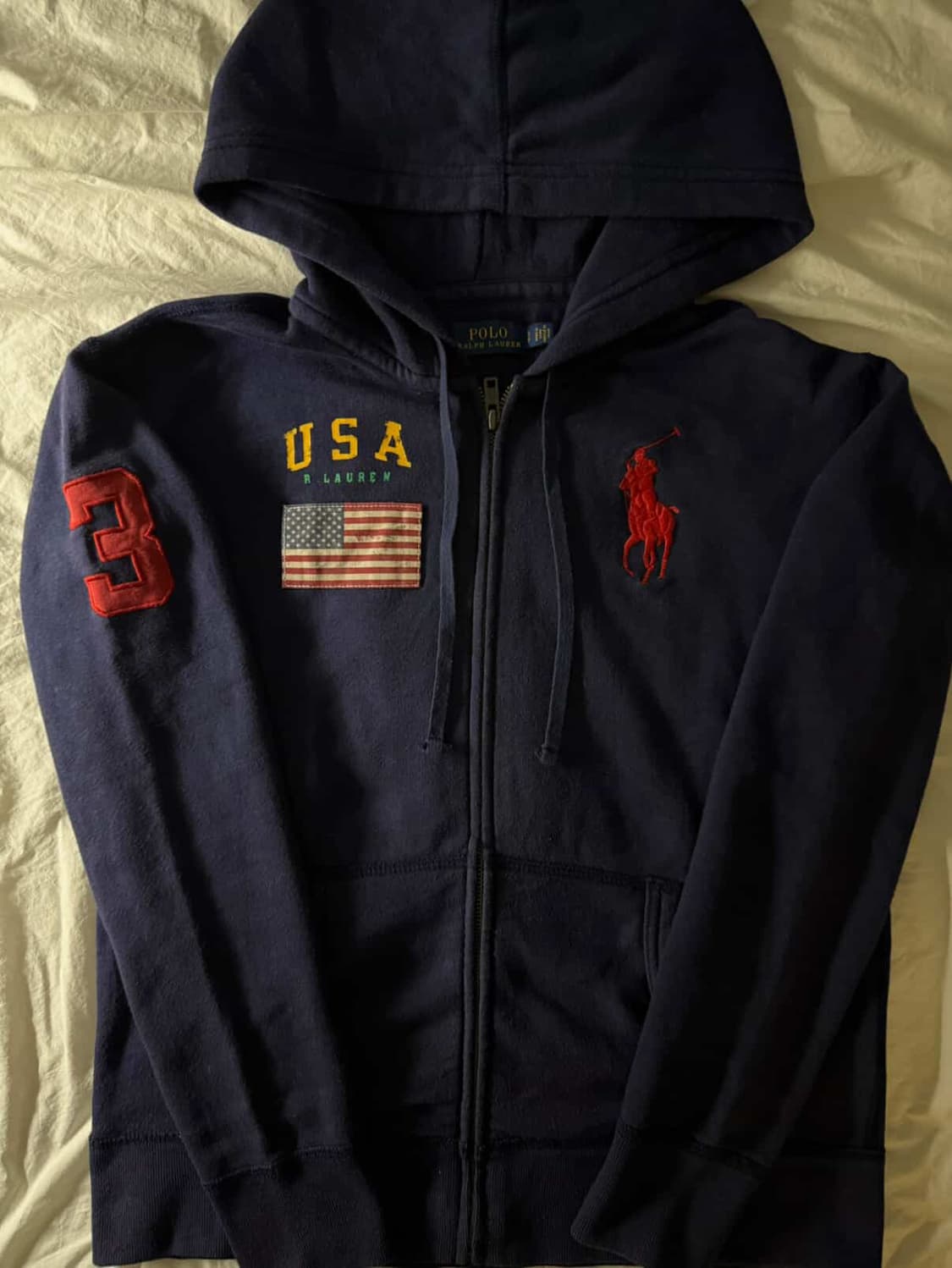 폴로 빅포니 성조기 후드집업 네이비 상품이미지2