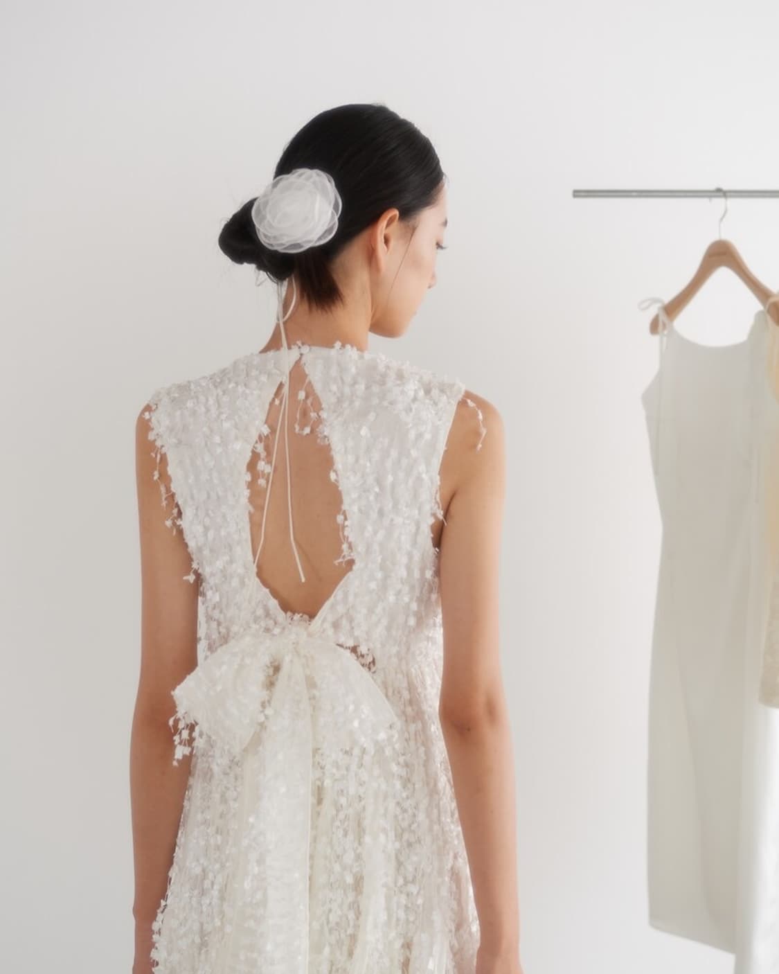 가니송 브라이덜 로즈 코사지 화이트 상품이미지1