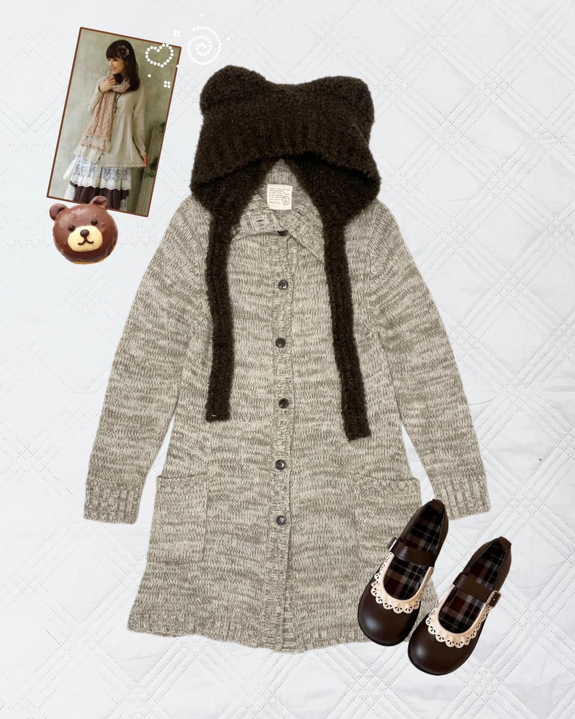 ꒰ঌ 카페라떼 베이지 니트 가디건 ໒꒱ 상품이미지1