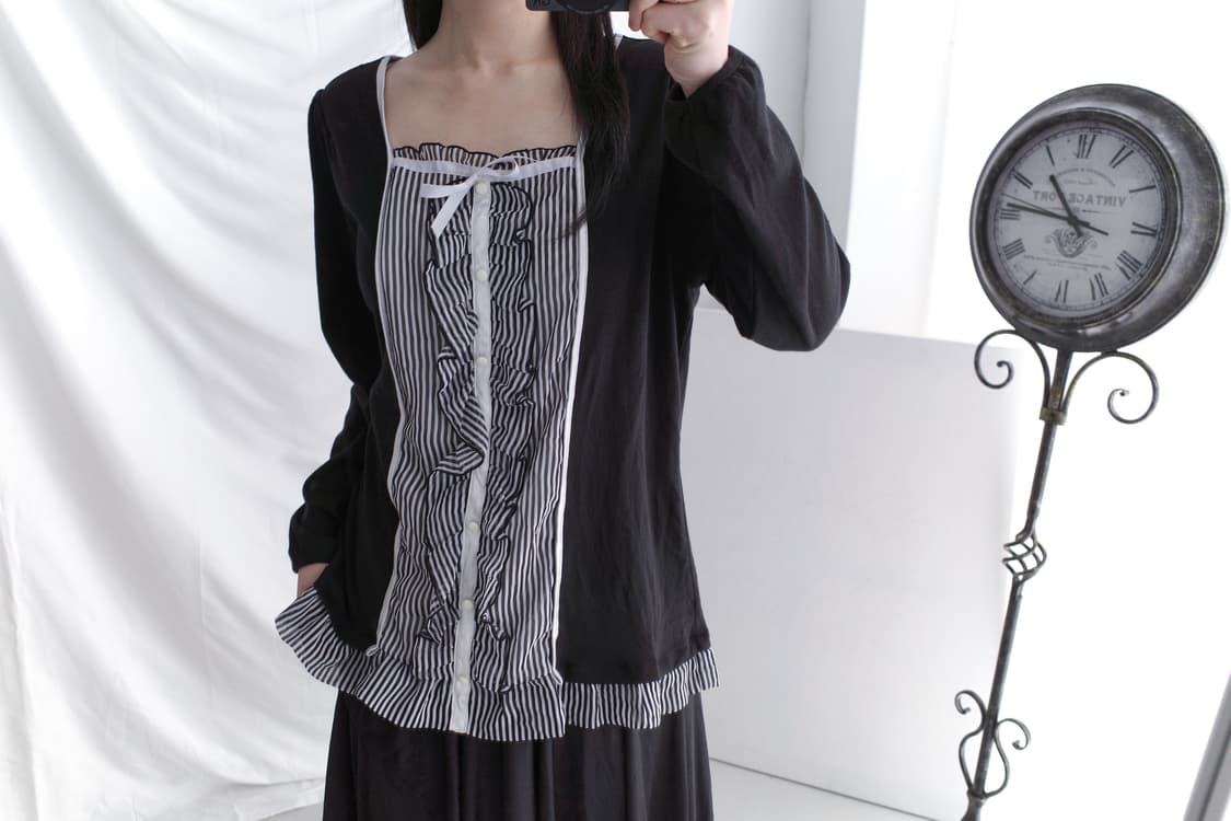 stripe frill long sleeve 상품이미지4