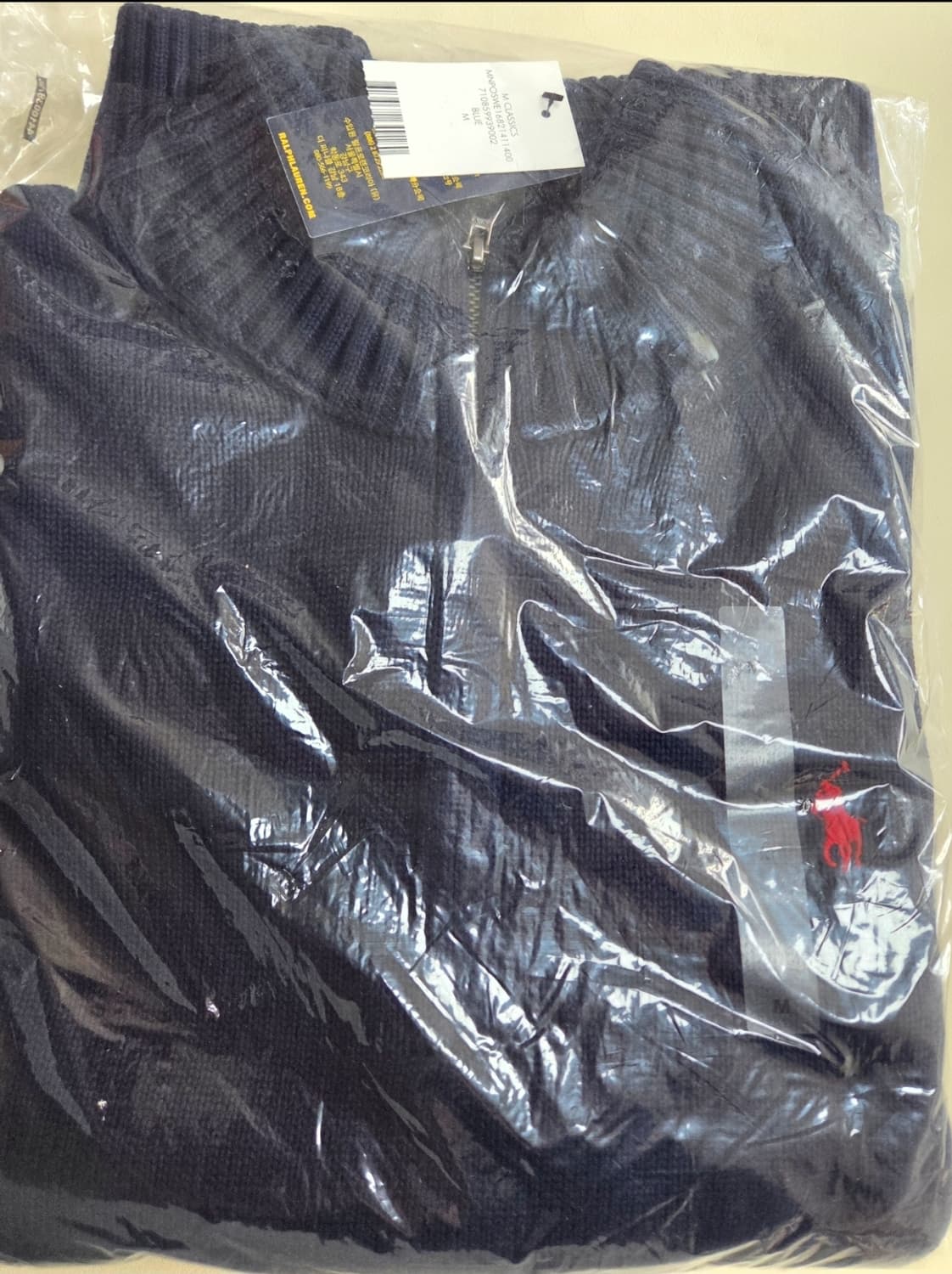 폴로 랄프로렌 남성 쿼터 지퍼 스웨터 네이비 L, M 상품이미지3