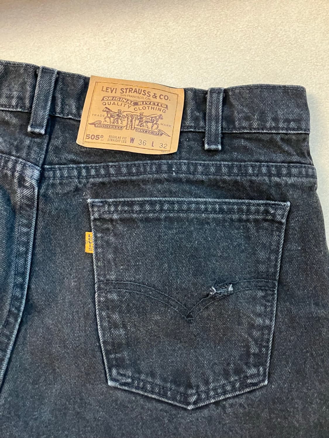 90s Levi’s black 505 orange tab (USA) 상품이미지3