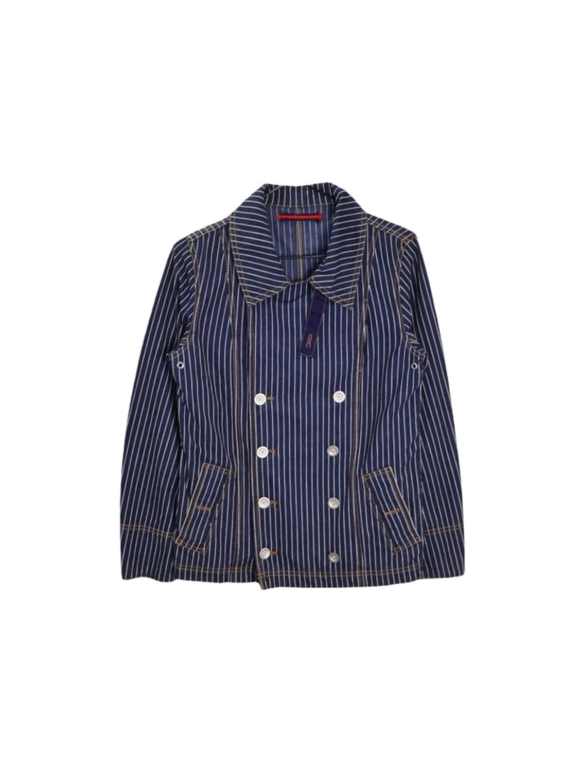 히코리 스트라이프 코튼 데님 더블 브레스티드 자켓 상품이미지3