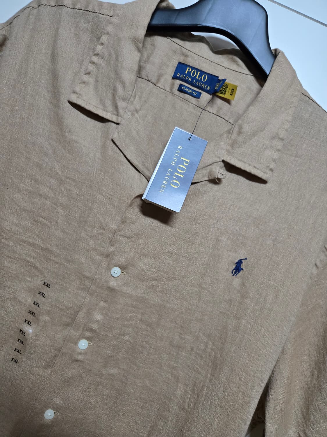 폴로 랄프로렌 남성 빅사이즈 큐알정품  린넨 반팔셔츠(새상품) 상품이미지1