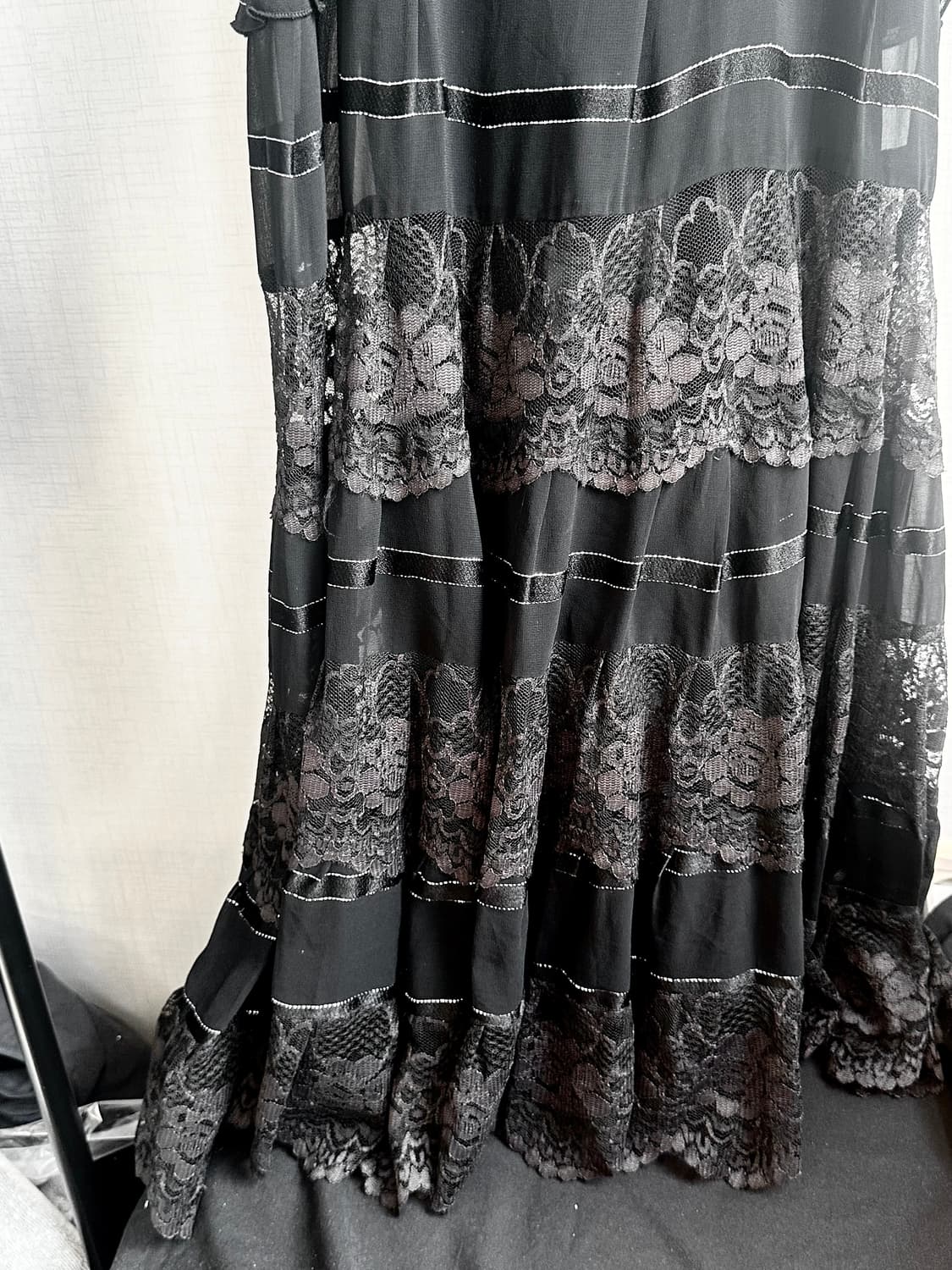 Y2k 펑크 고딕 페어리 오리엔탈 슬리브리스 블랙 드레스 상품이미지3