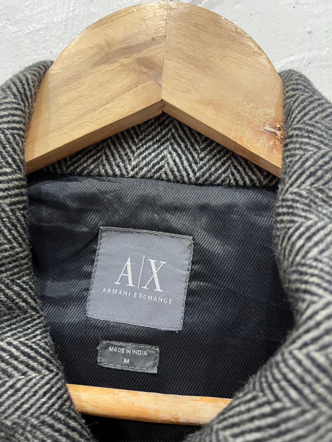 아르마니 익스체인지 울 캐시미어 헤링본 블루종 자켓  상품이미지6