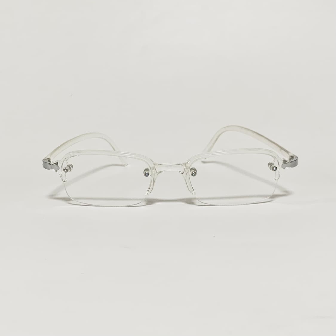 944 빈티지안경 데드스탁 투명 젤리 반무테 안경 브라운 펄그레이 클리어 상품이미지1