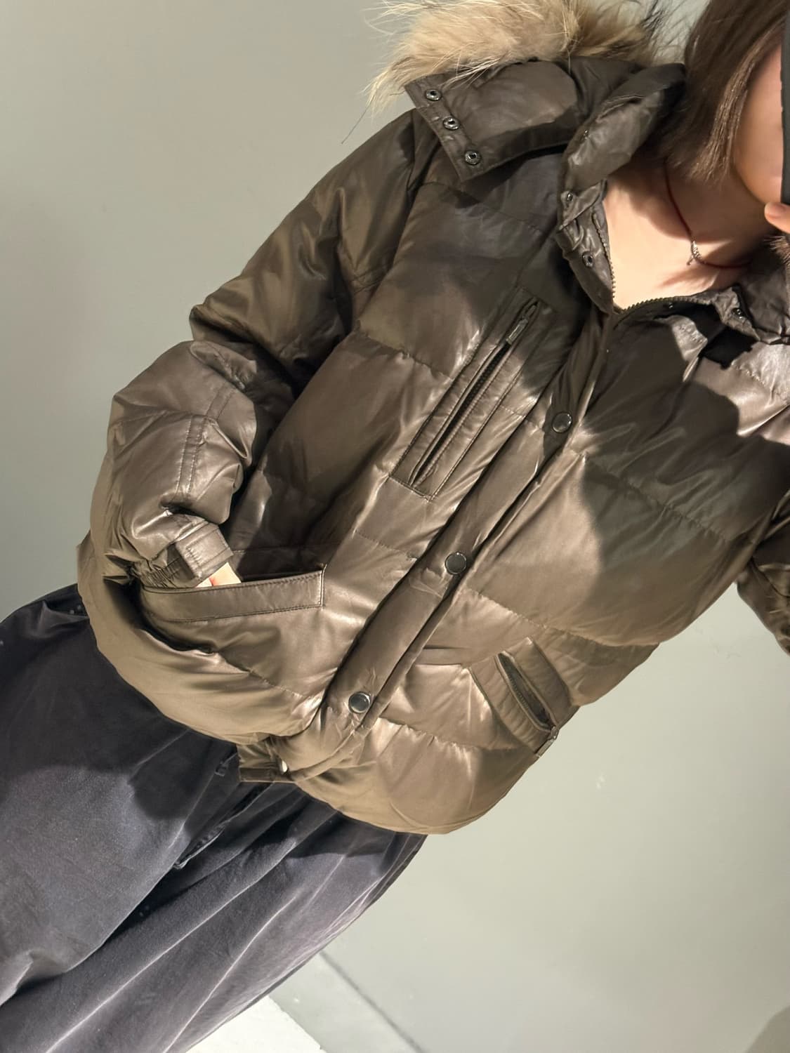 pocket detail fur hood padding 상품이미지3