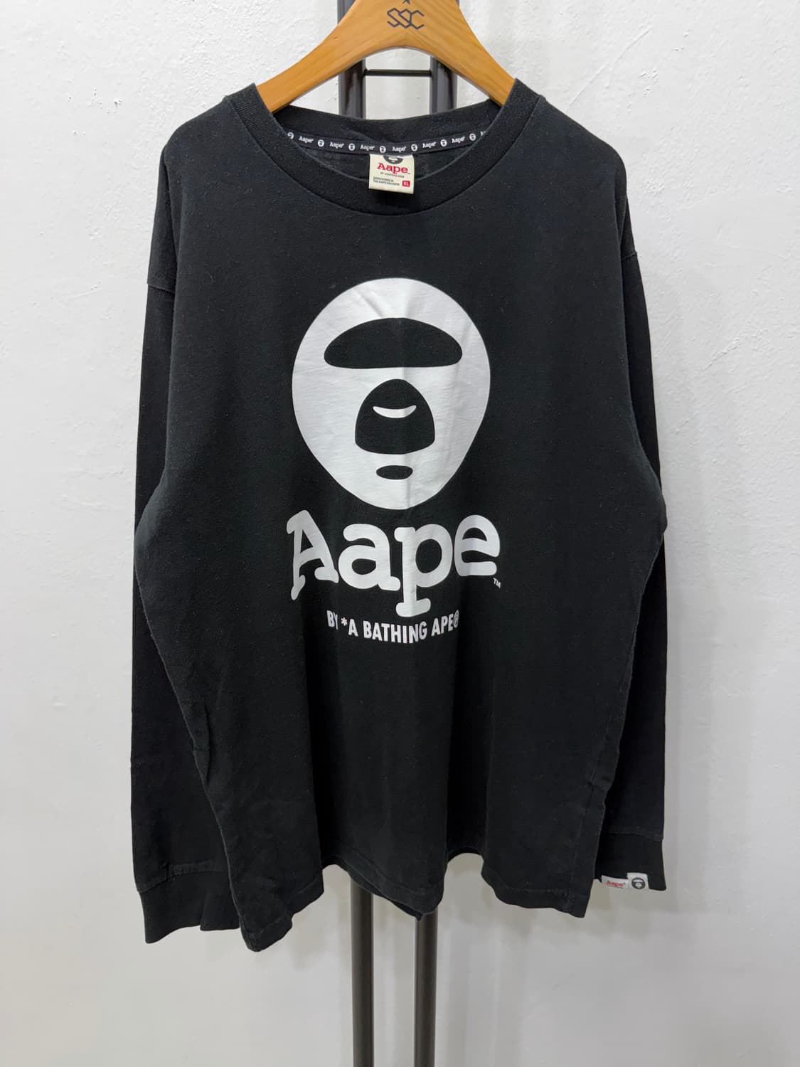 정품) Aape 에이프 블랙 롱슬리브 XL 상품이미지1