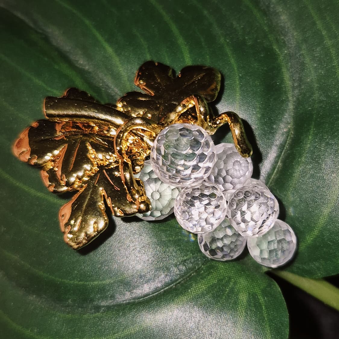 90s 스와로브스키 크리스탈 포도 브로치 상품이미지4