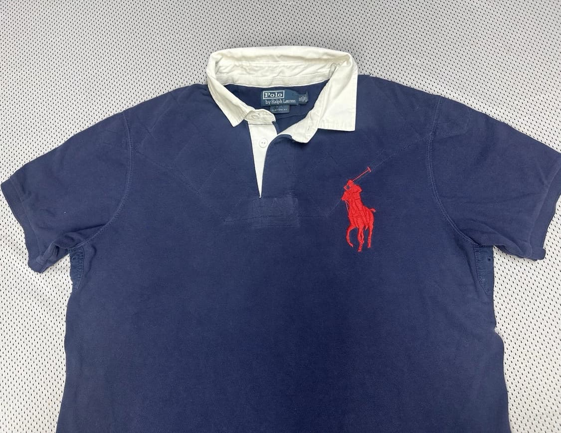폴로 랄프로렌 빅포니 배색 카라티 네이비 레드 상품이미지1