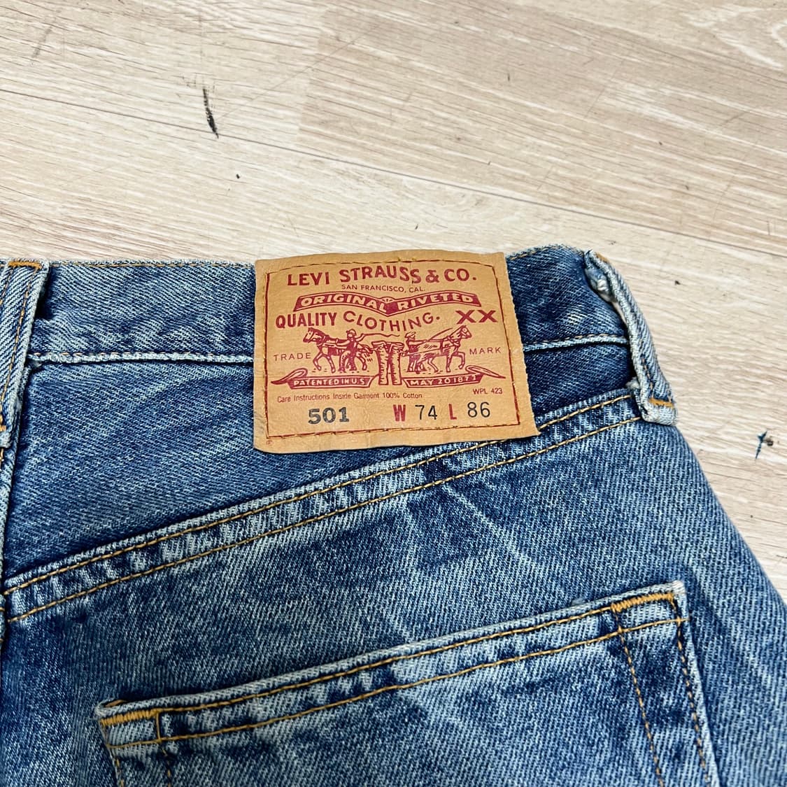 리바이스 501 오리지널 스트레이트 워싱 데님팬츠 청바지 [중청] 29 상품이미지5