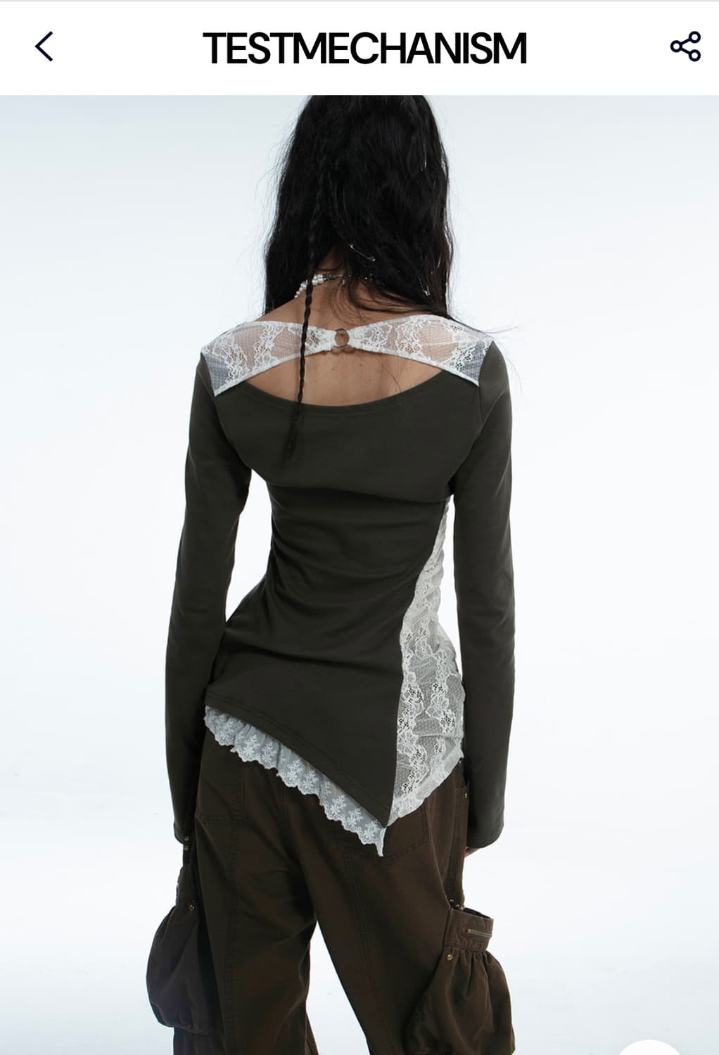Lace Rabbit Printed Long-Sleeved T-Shirt 상품이미지2