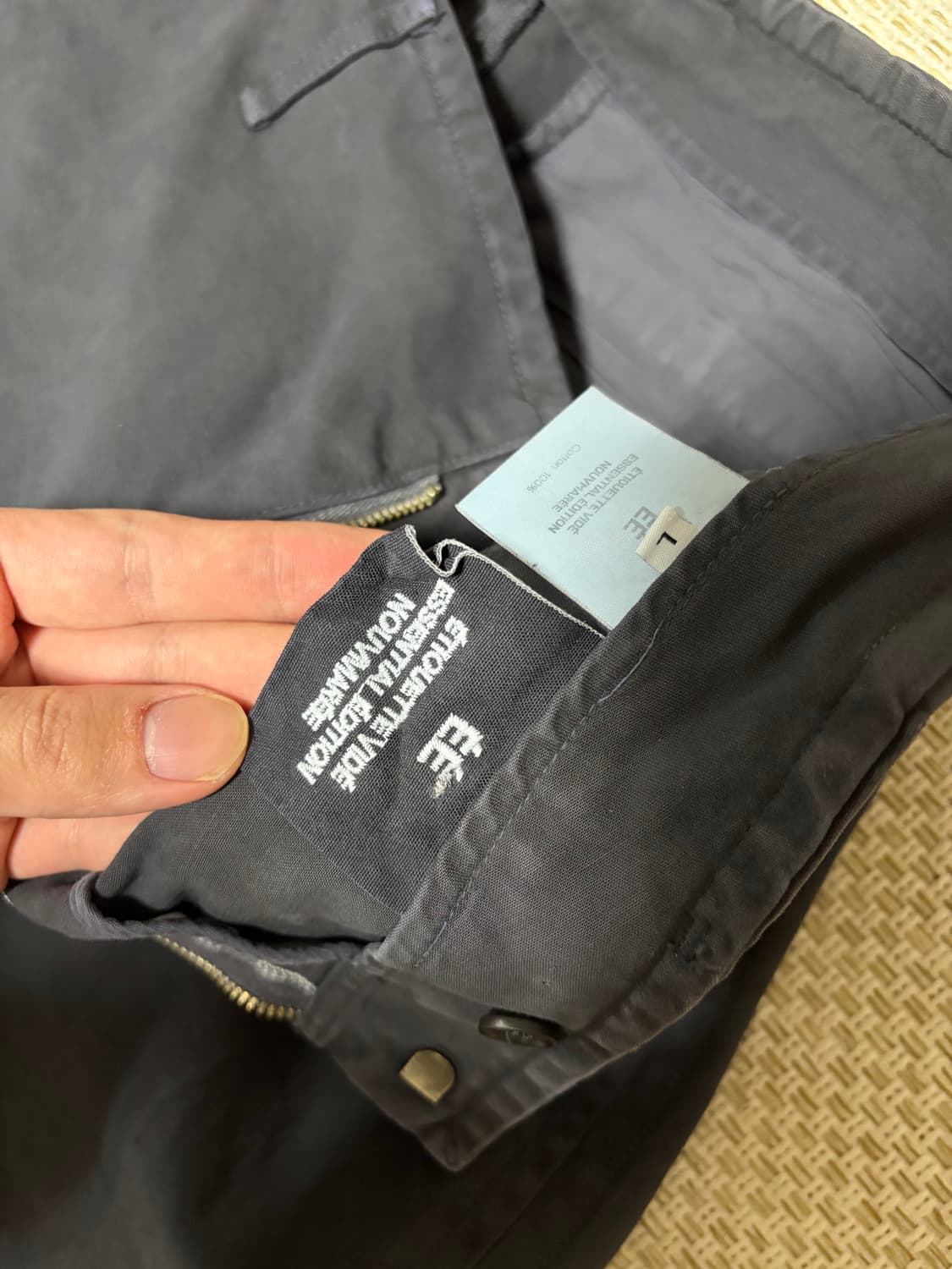 ÉÉ GARMENT DYED CURVED TROUSER BLACK 상품이미지5