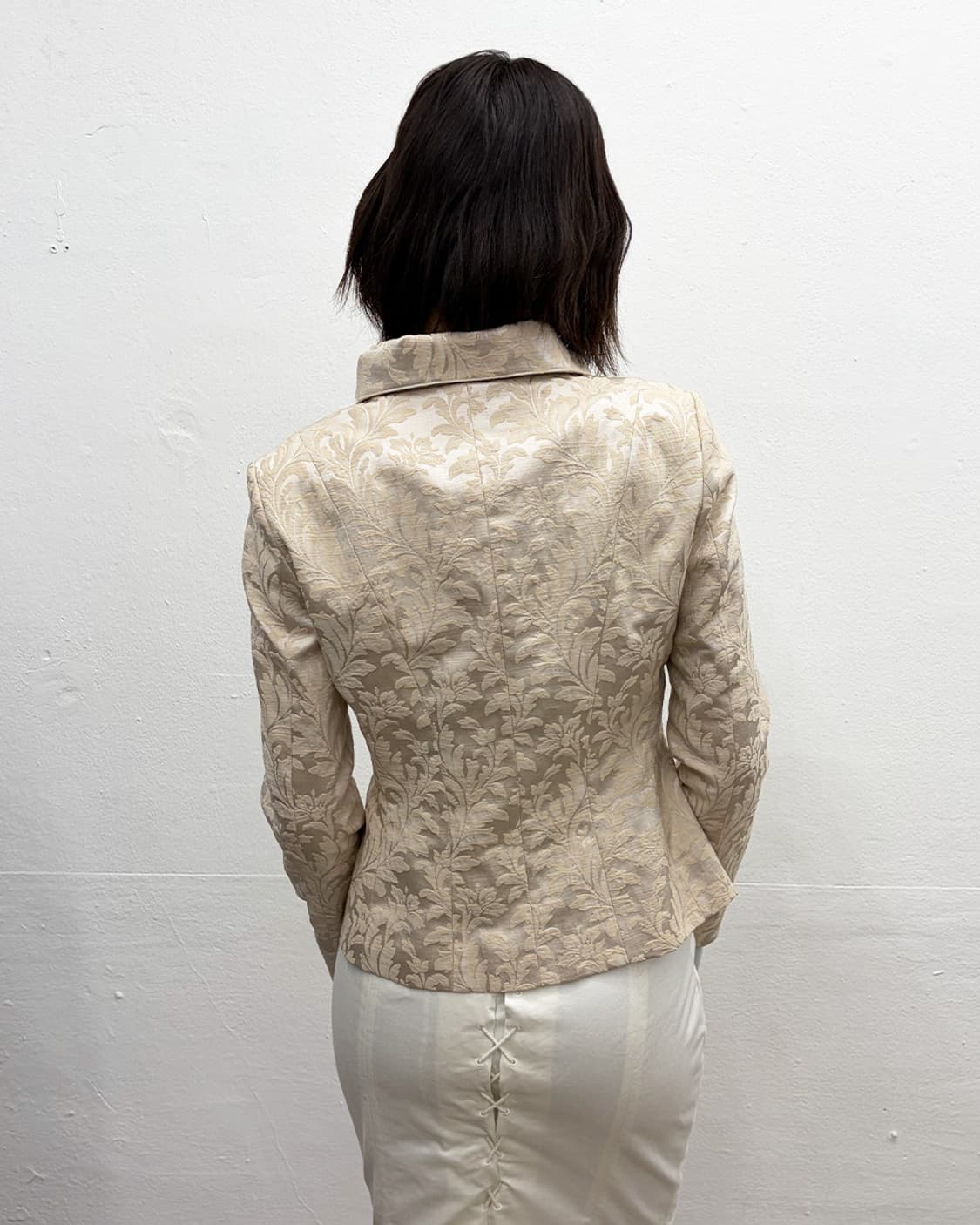 리츠코 시라하마 플로럴 패턴 글로시 자켓 상품이미지2