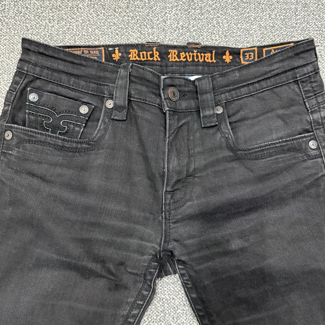 33 락리바이벌 Rock Revival 블랙 데님 팬츠 흑청 바지 상품이미지3