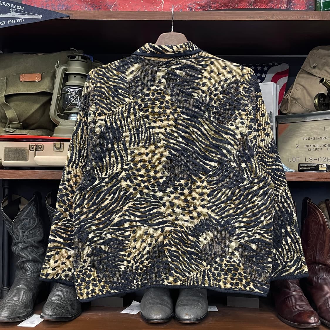 90s Jane Ashley 태피스트리 레오파드 애니멀 패턴 자켓 상품이미지2