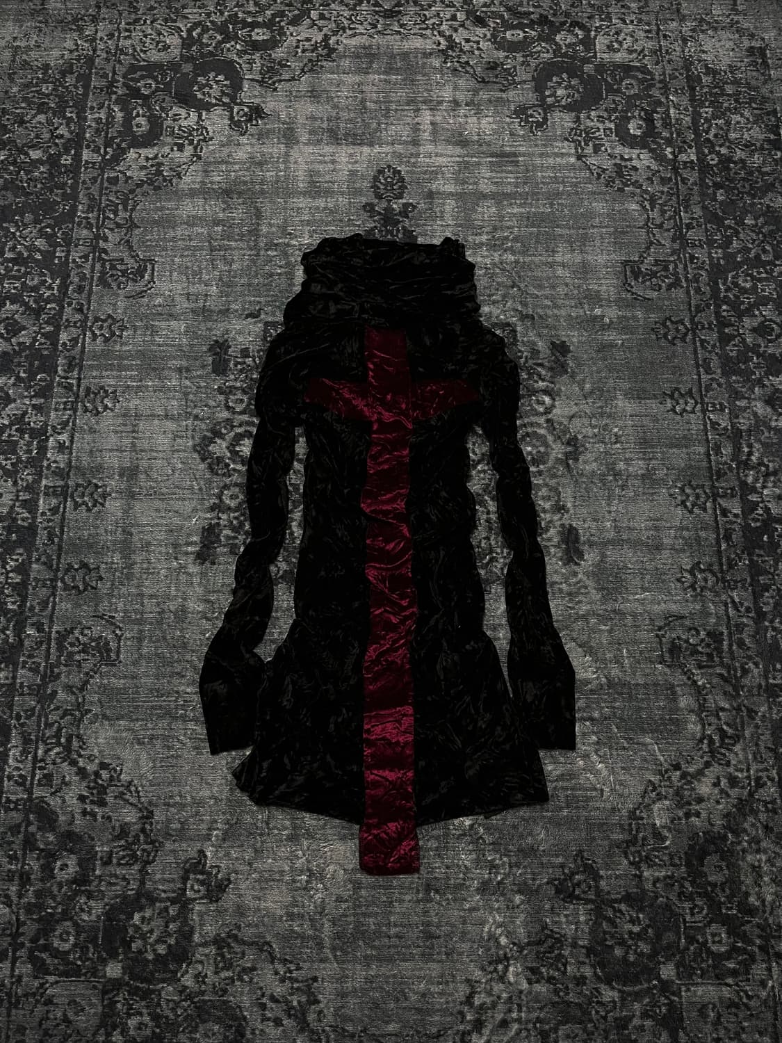 Midas 00s priest back cross velour cardi 상품이미지1