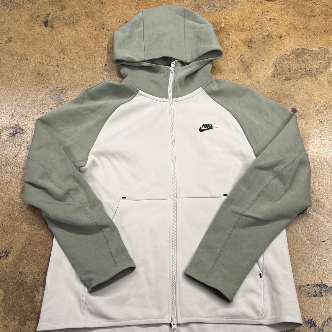 [정품/M] 나이키 테크 플리스 후드집업 그린 아이보리 b10 상품이미지2