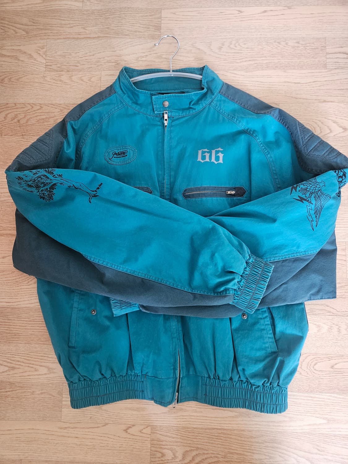 인세인개러지 패디드 해링턴 자켓 틸컬러 3 size 상품이미지2