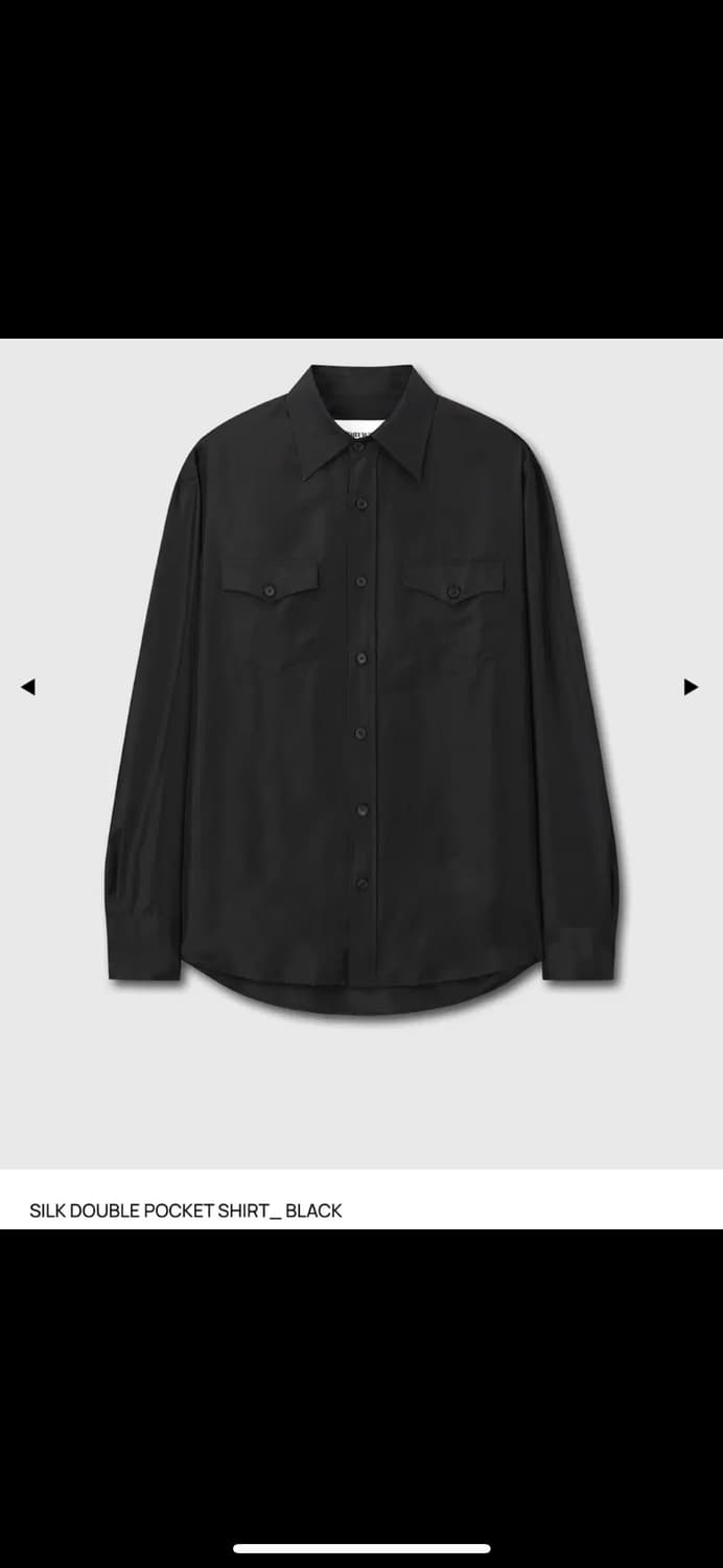 (XL)토니웩 실크 더블 포켓셔츠 블랙 상품이미지1