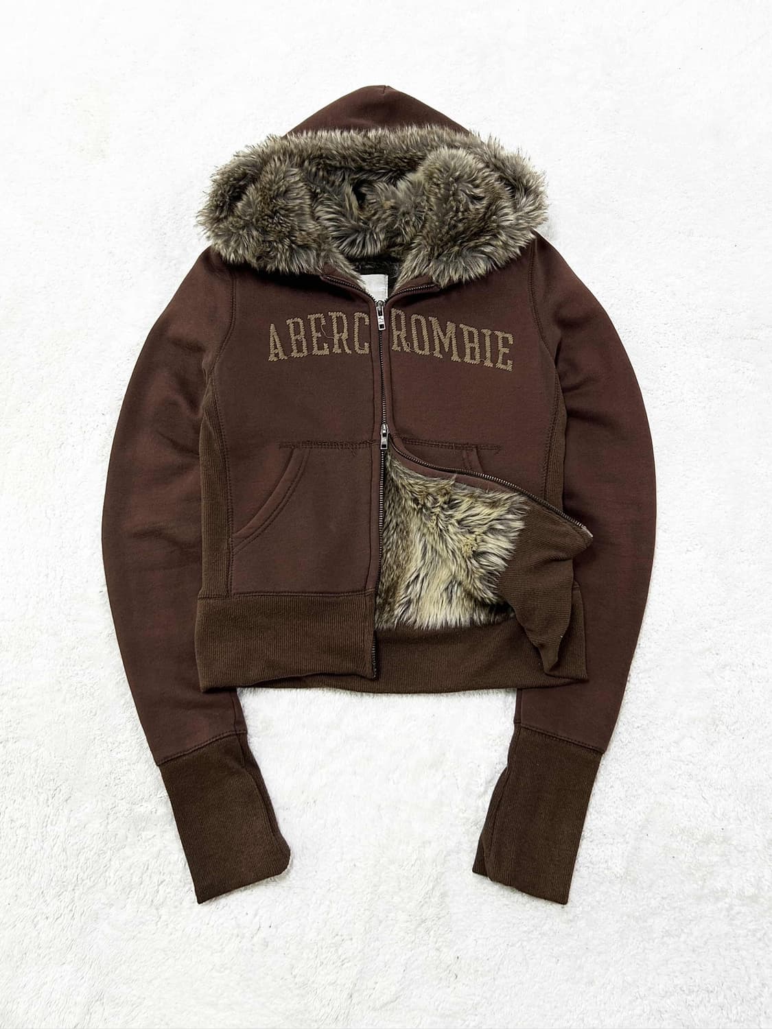아베크롬비 브라운 투웨이 울프죠 후드집업 상품이미지6