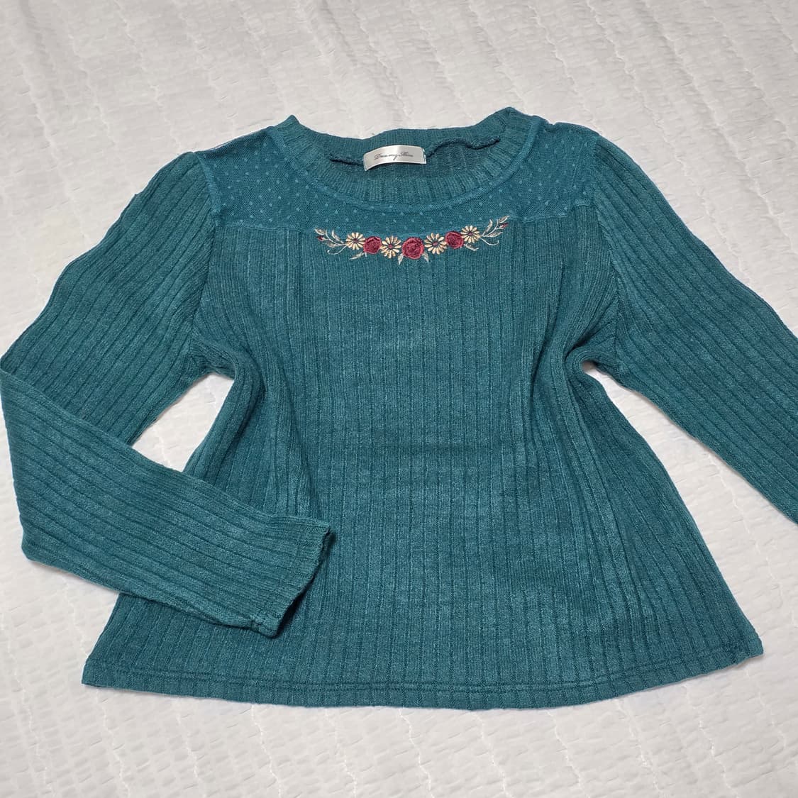 그린 모리걸 로즈 골지니트블라우스 상품이미지1