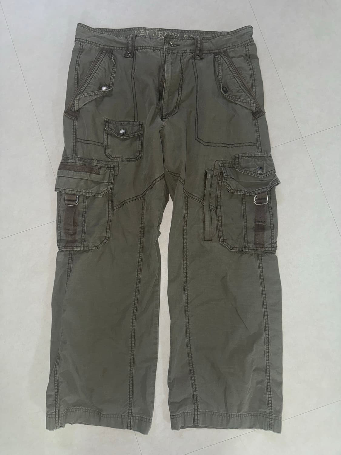 카키 포켓 카고 바지 상품이미지1