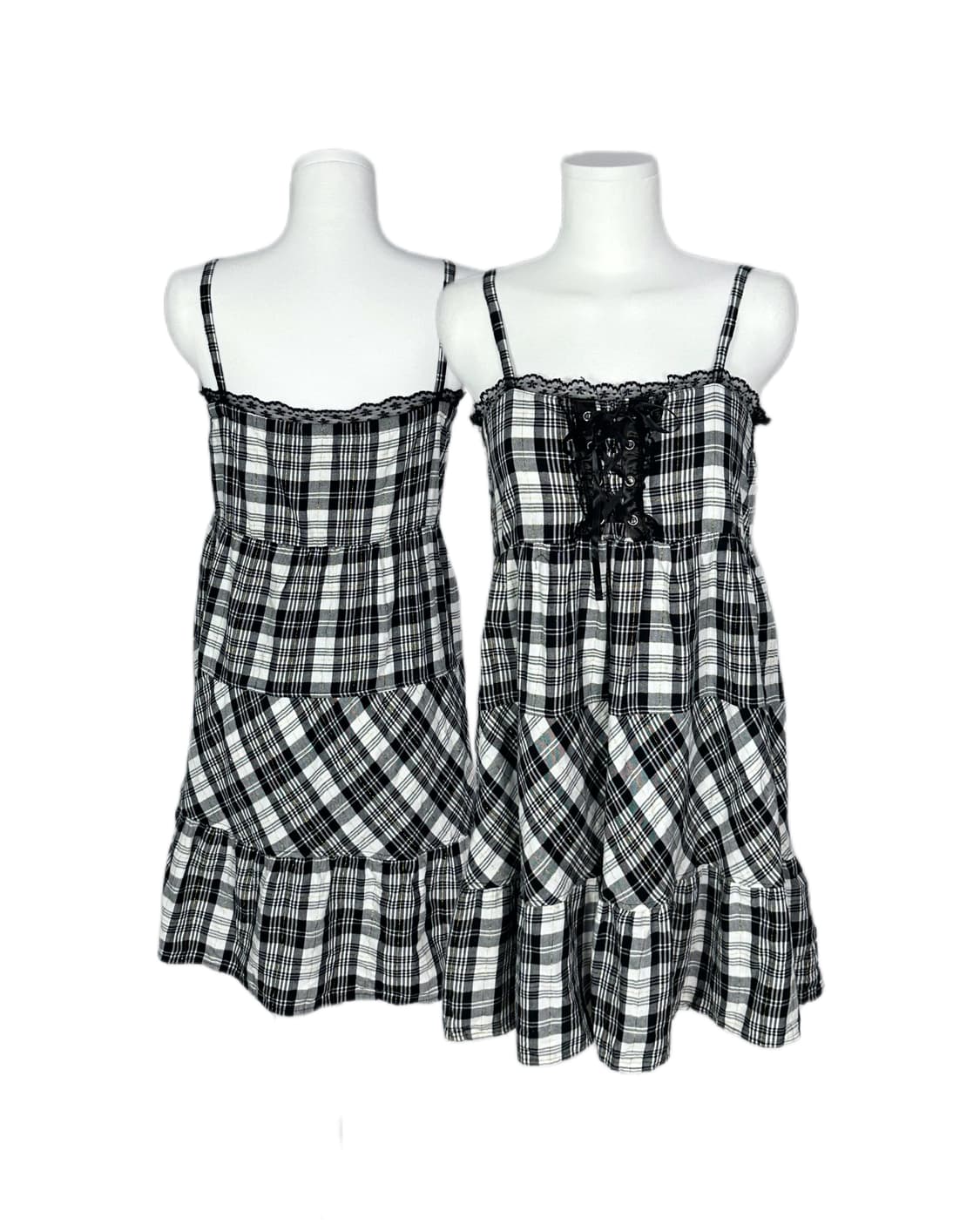 glitter check corset lace 상품이미지1