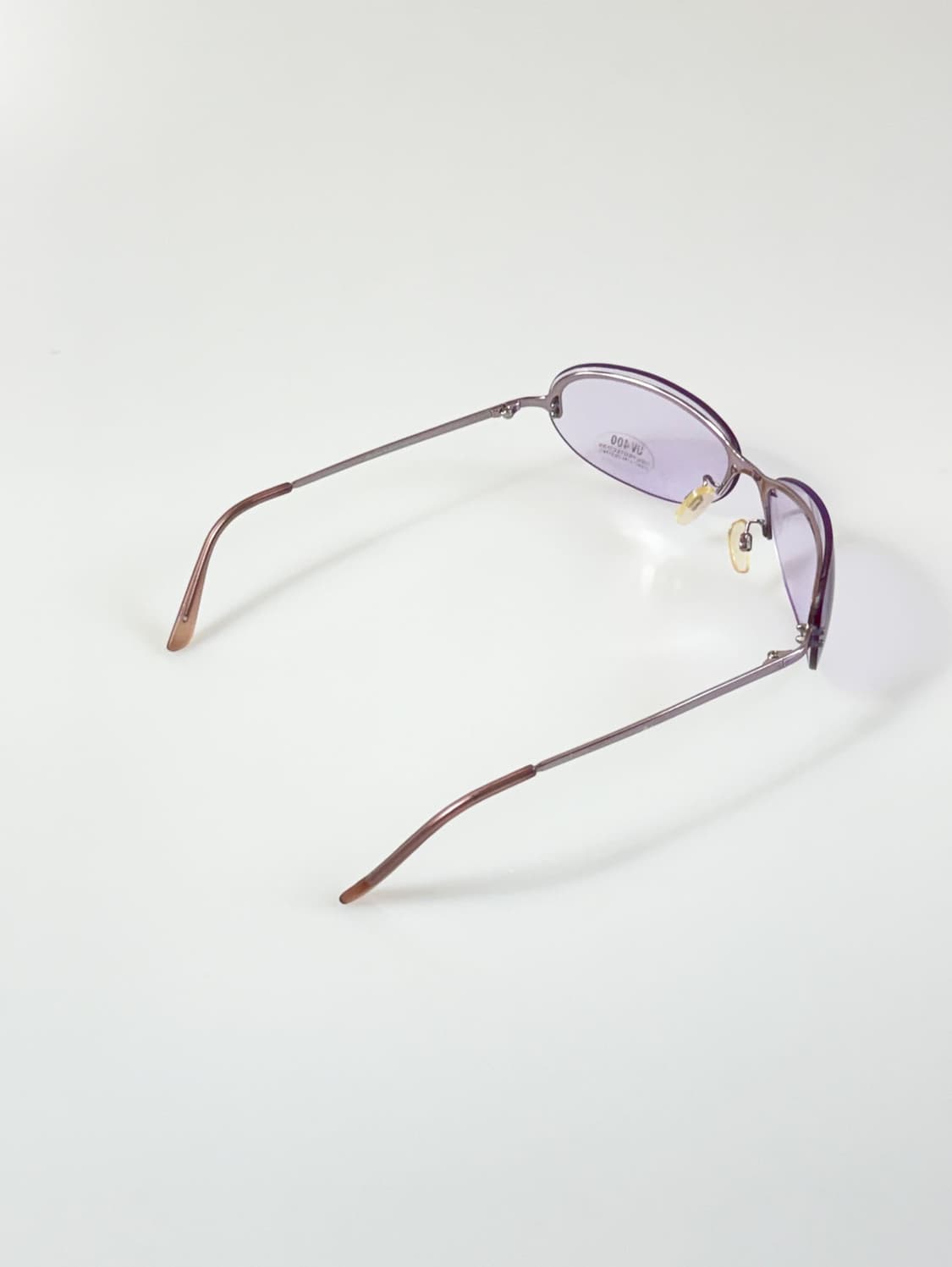 90s UNOSOLEIL 무테 캣아이 퍼플 틴트 빈티지 선글라스 상품이미지4