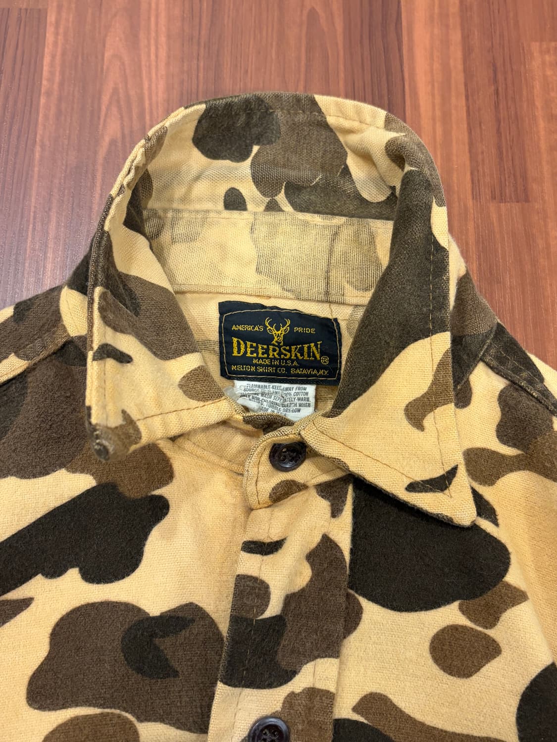 80s DeerSkin 디어스킨 덕카모 멜톤 헌팅 샤모아 셔츠 (USA) 상품이미지8