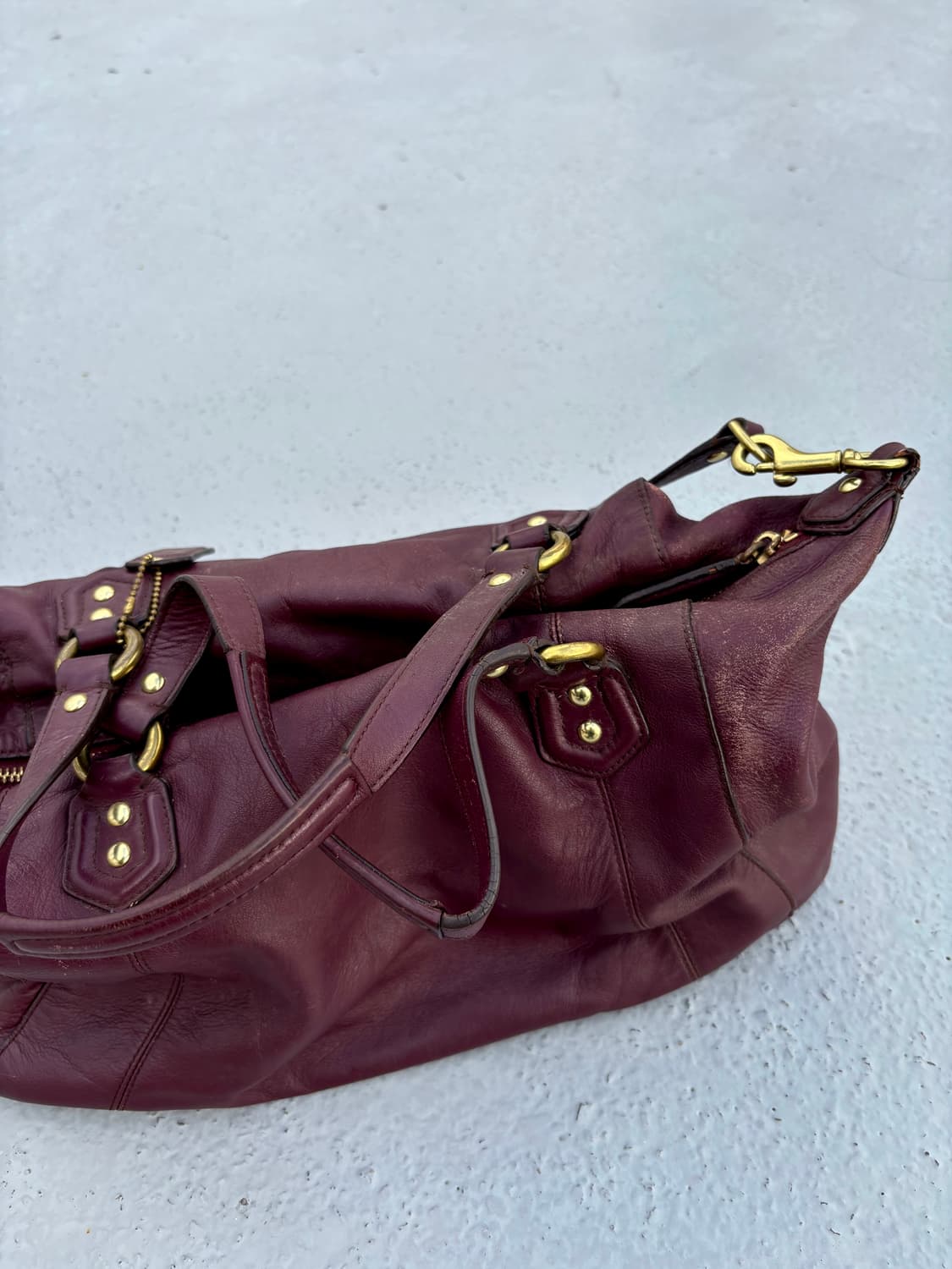 “Coach”00’s Burgundy Buckle Leather Bag 상품이미지7