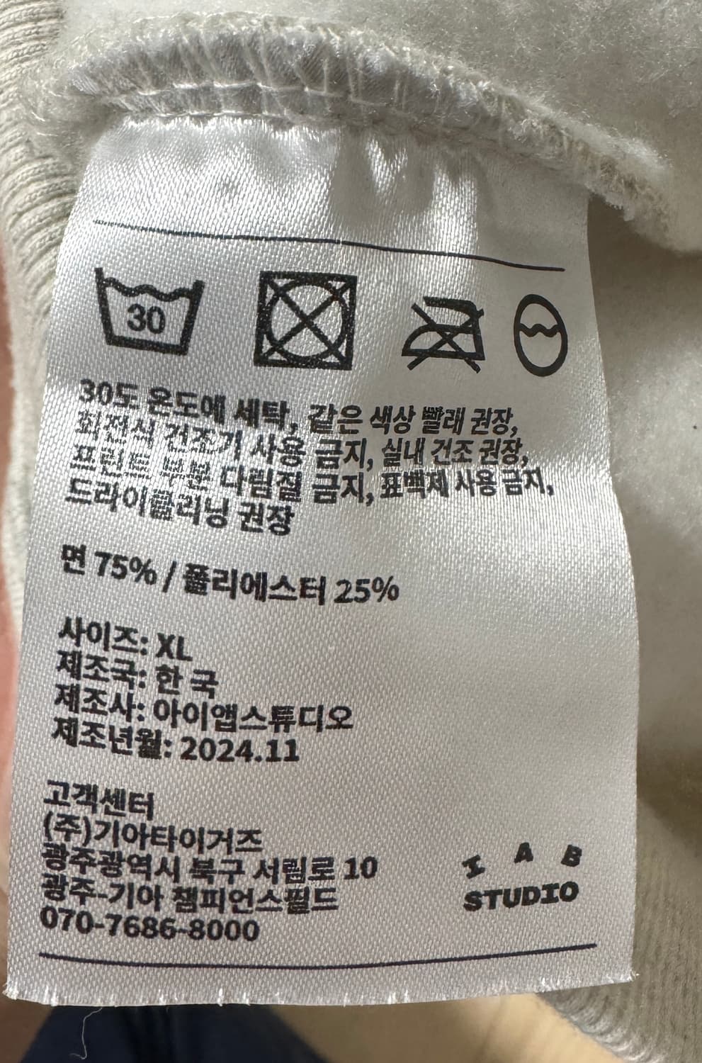 IAB STUDIO x KIA TIGERS V12 Hoodie Ivory 상품이미지8