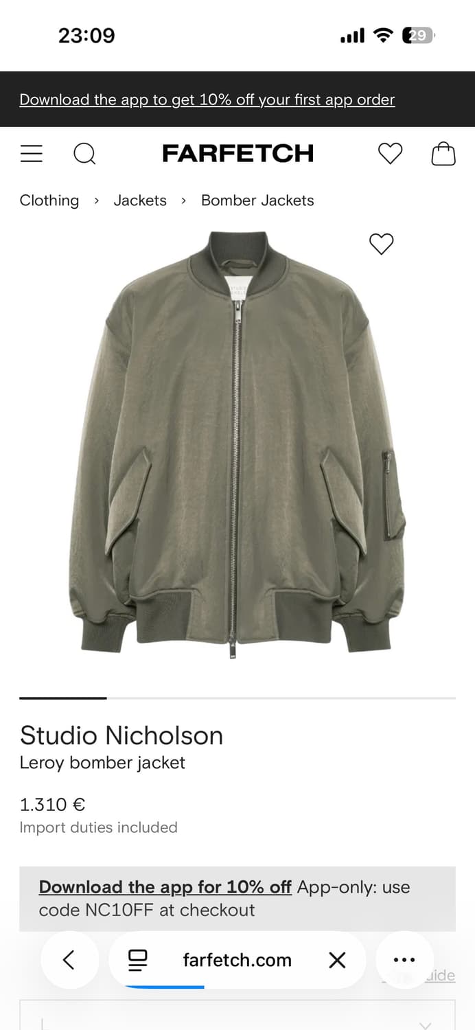 스튜디오 니콜슨 ma1 L사이즈 팔아요. 상품이미지1