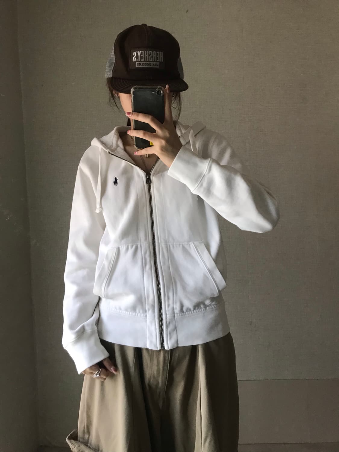 폴로 화이트 후드집업 상품이미지5
