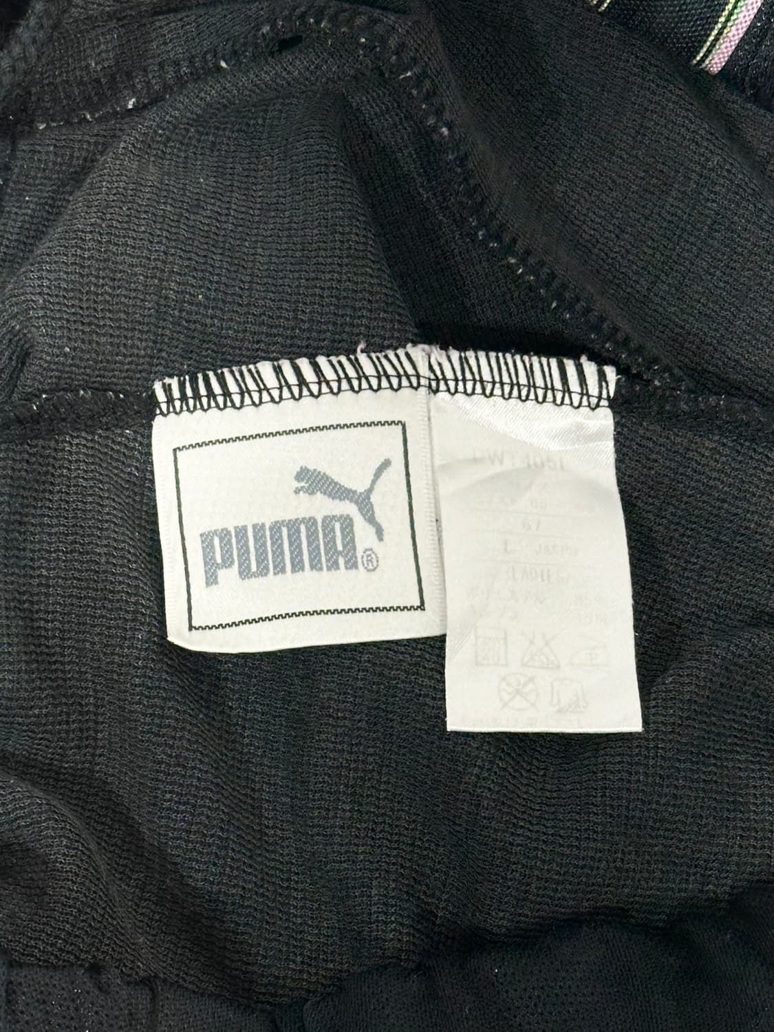 푸마 블랙 와이드 사이드 라인 화이트 포인트 팬츠 L 상품이미지7