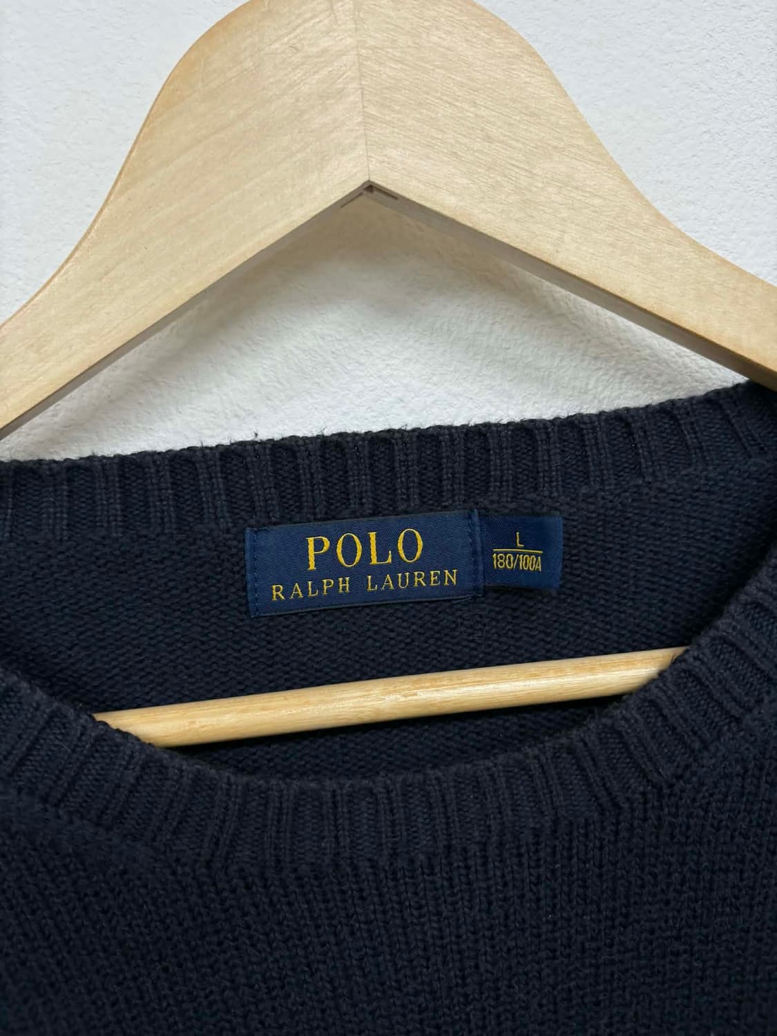 [L] 폴로 랄프로렌 네이비 신형 크루넥 코튼 니트 스웨터 상품이미지3
