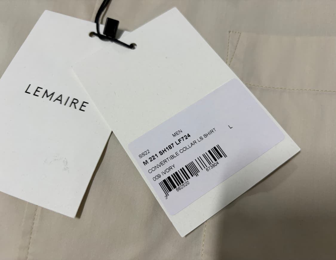 르메르 컨버터블 칼라 셔츠 아이보리 L 상품이미지4