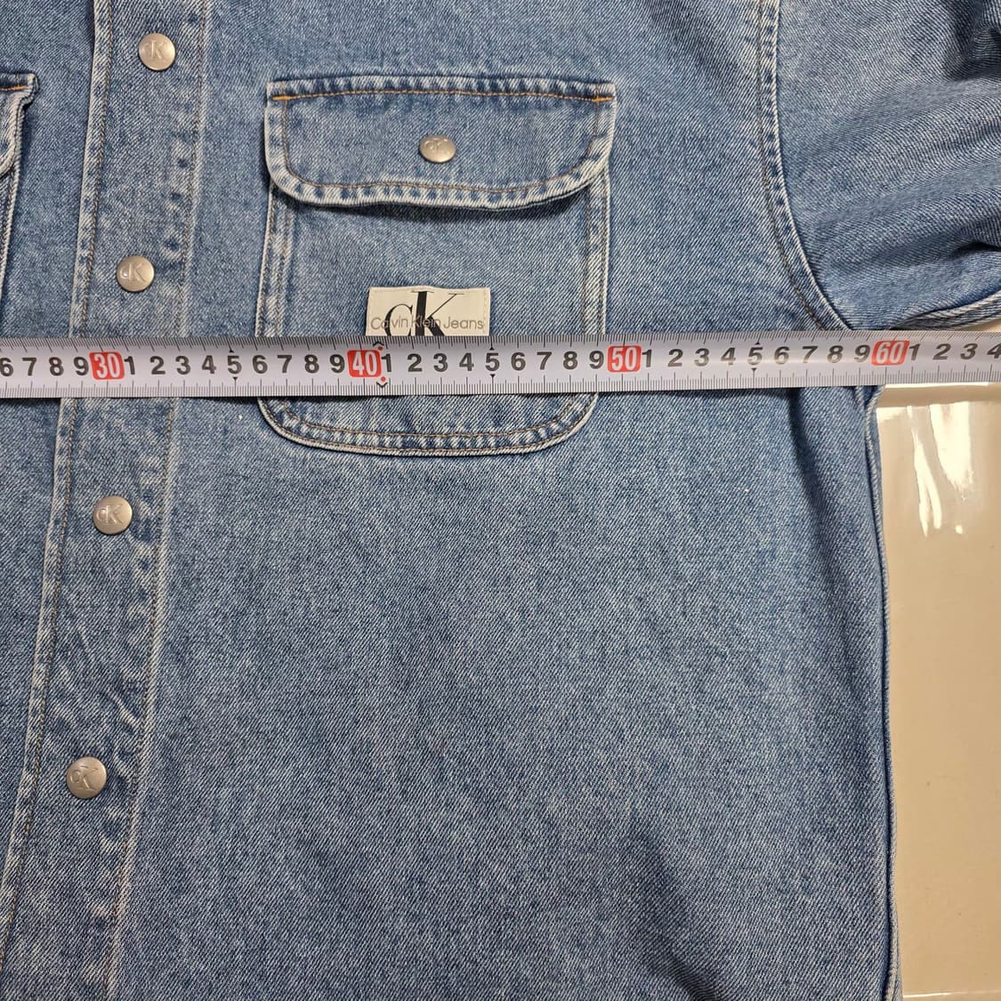 1629 캘빈클라인 진블루박시 루즈핏 데님 셔츠 S 상품이미지3