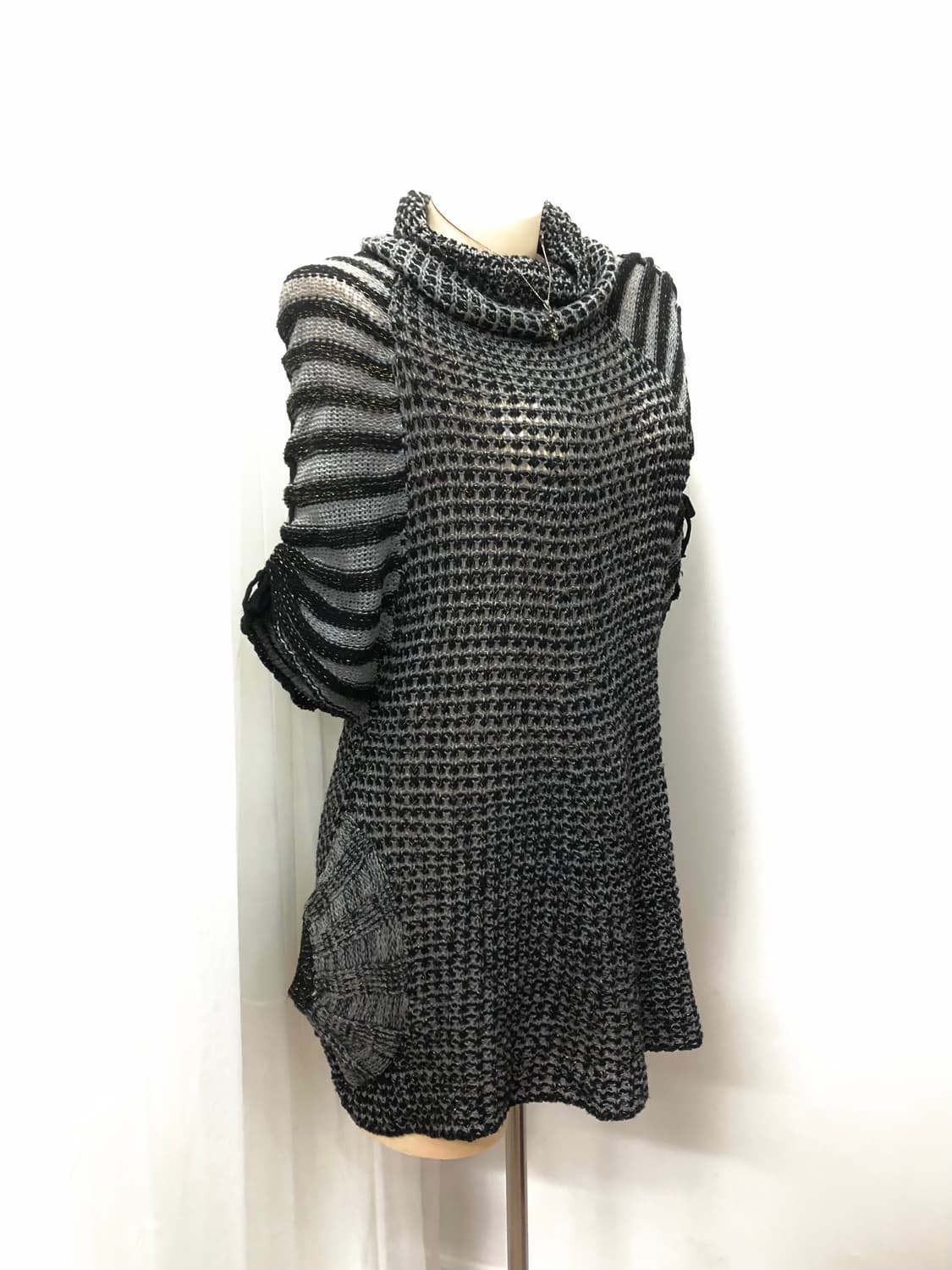 striped turtleneck big pocket knit 상품이미지2