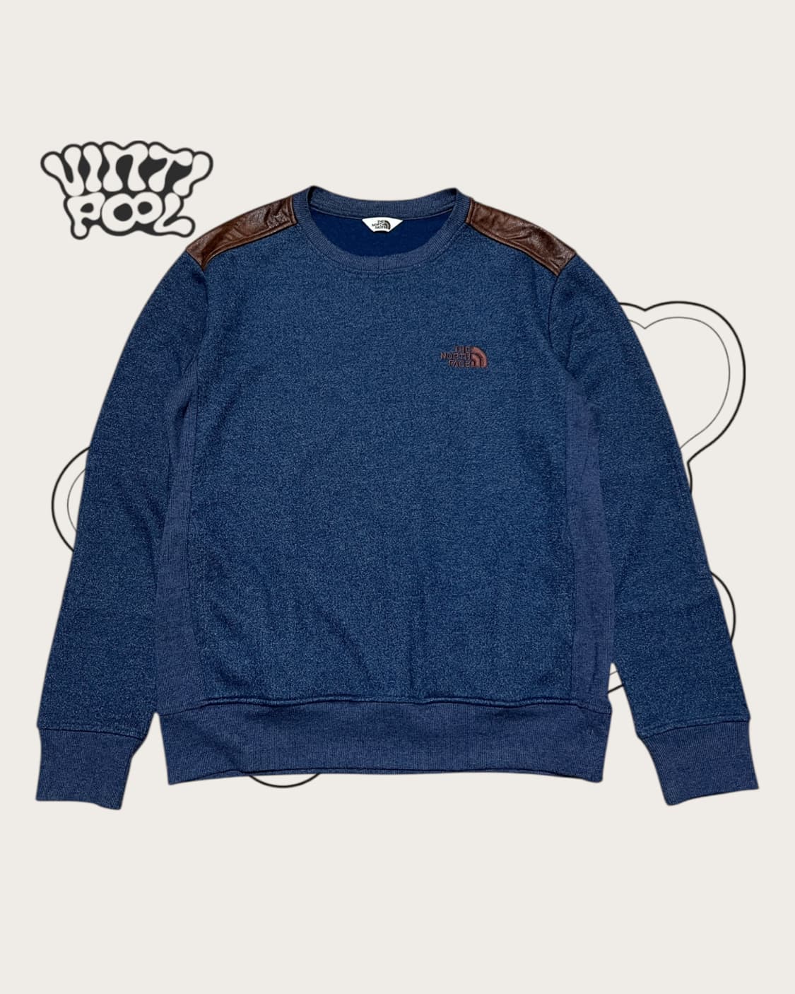 노스페이스 자수로고 니트 맨투맨 M95 네이비 상품이미지1