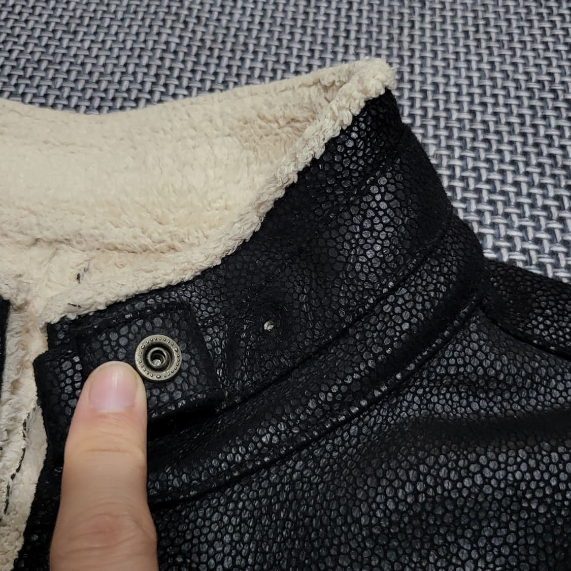 라일앤스콧 퍼 안감 블루종 라이더 자켓 블랙 (105) 상품이미지7