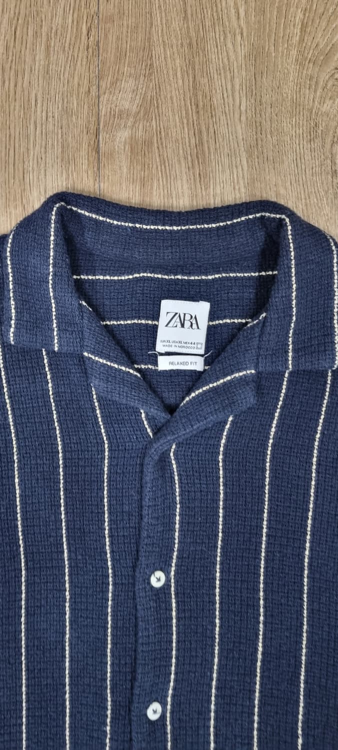 자라 스트라이프 니트 오픈넥 반팔 셔츠 XL _ 남성 상품이미지9