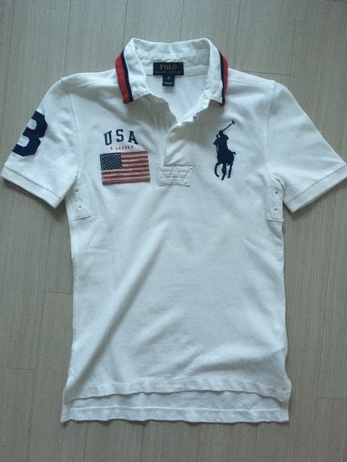 폴로 랄프로렌 빅포니 USA 반팔 카라티 화이트 상품이미지1