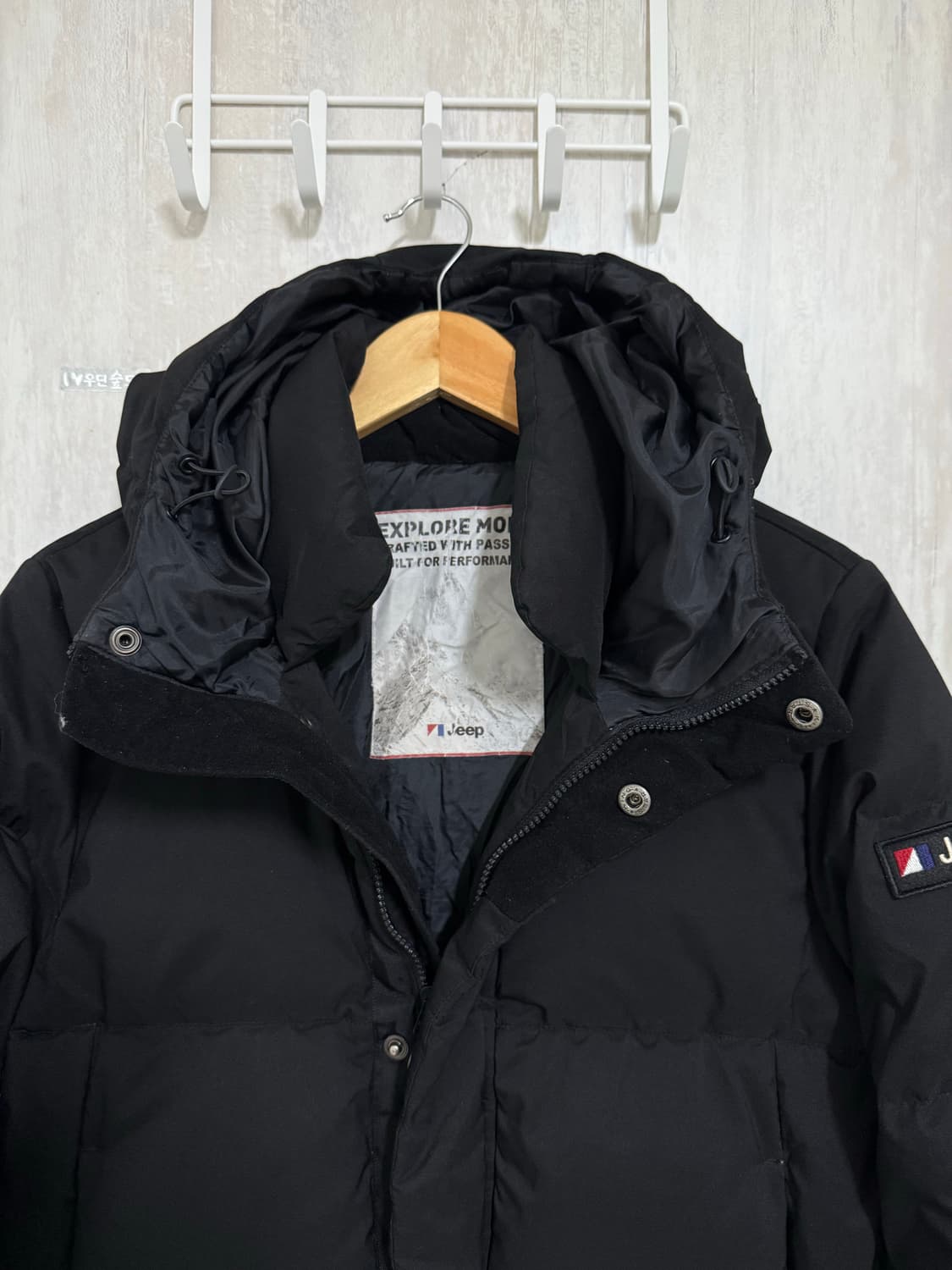 공용 90 S / 지프 덕다운 롱패딩 블랙 상품이미지4