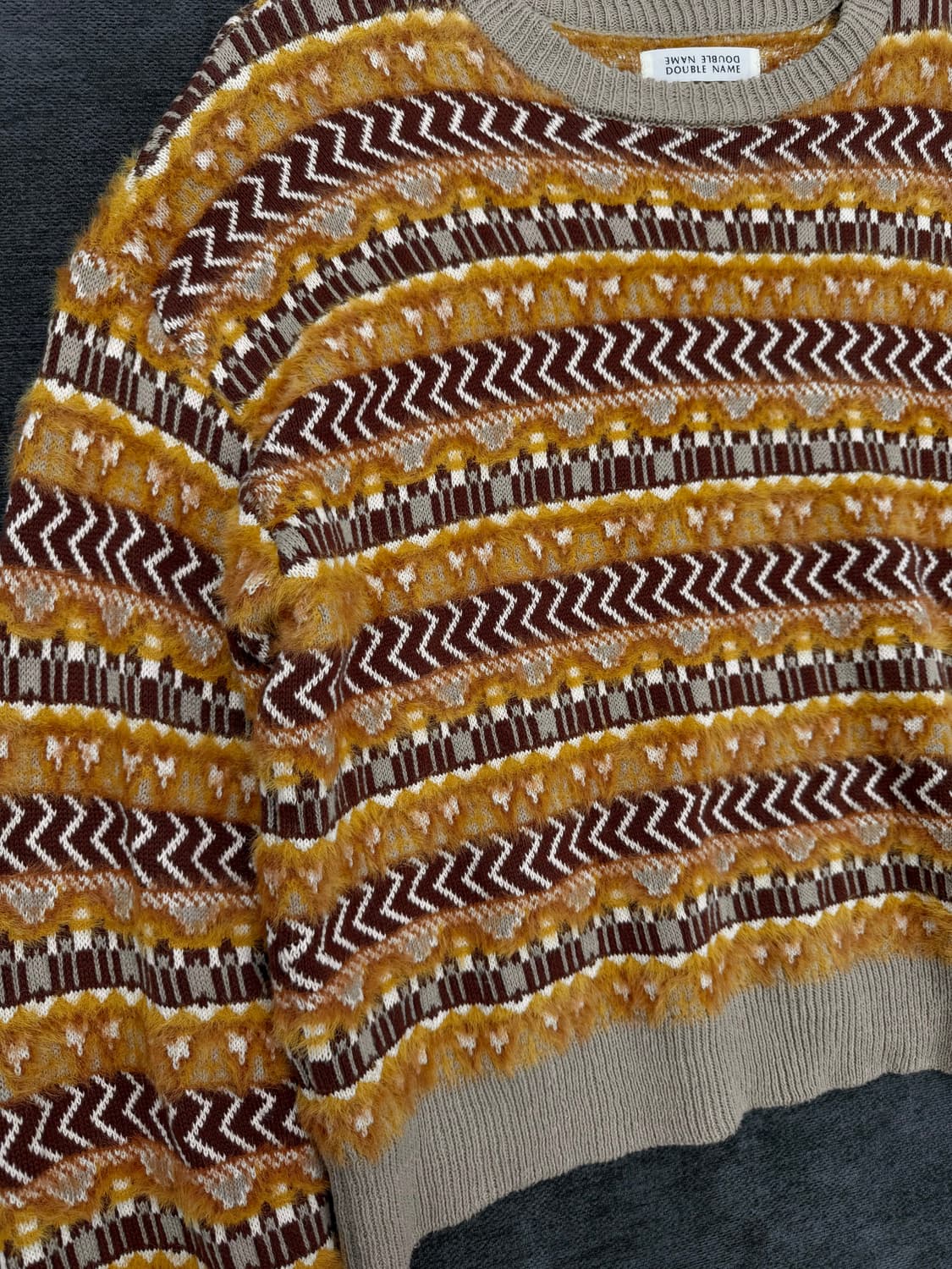 double name 크롭 패널 니트 상품이미지2