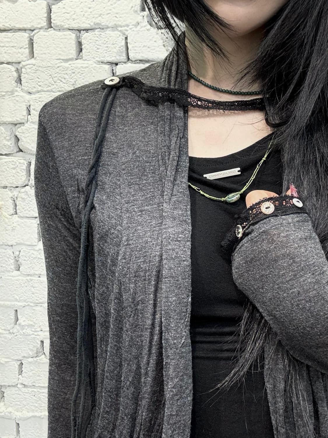 Asymmetric Draped Layered Long SleeveTop 상품이미지6