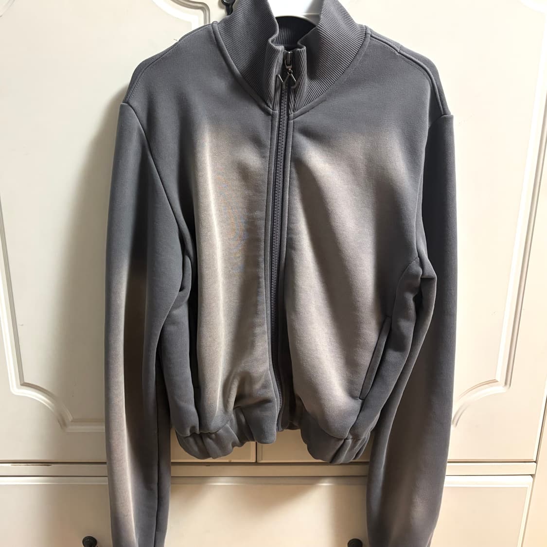 Open yy WASHED BABY ZIPPED JACKET-GRAY 상품이미지3