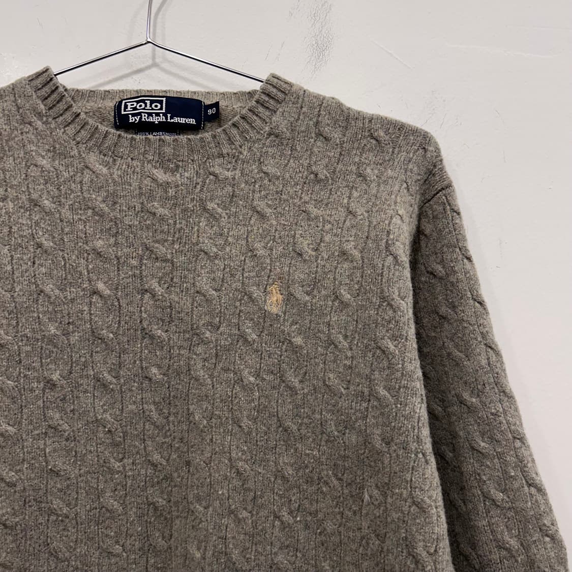 폴로 랄프로렌 램스울 스몰포니 크롭 꽈배기니트 상품이미지1