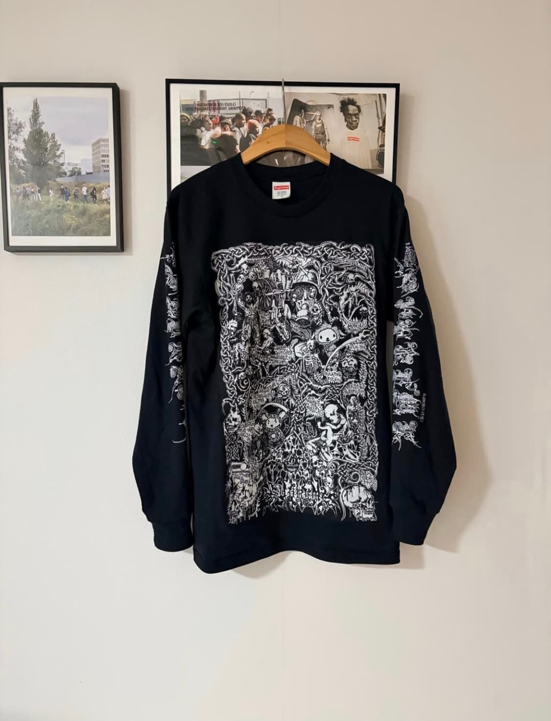 [S] 26SS 슈프림 웜벳 롱슬리브 티셔츠 블랙 상품이미지1